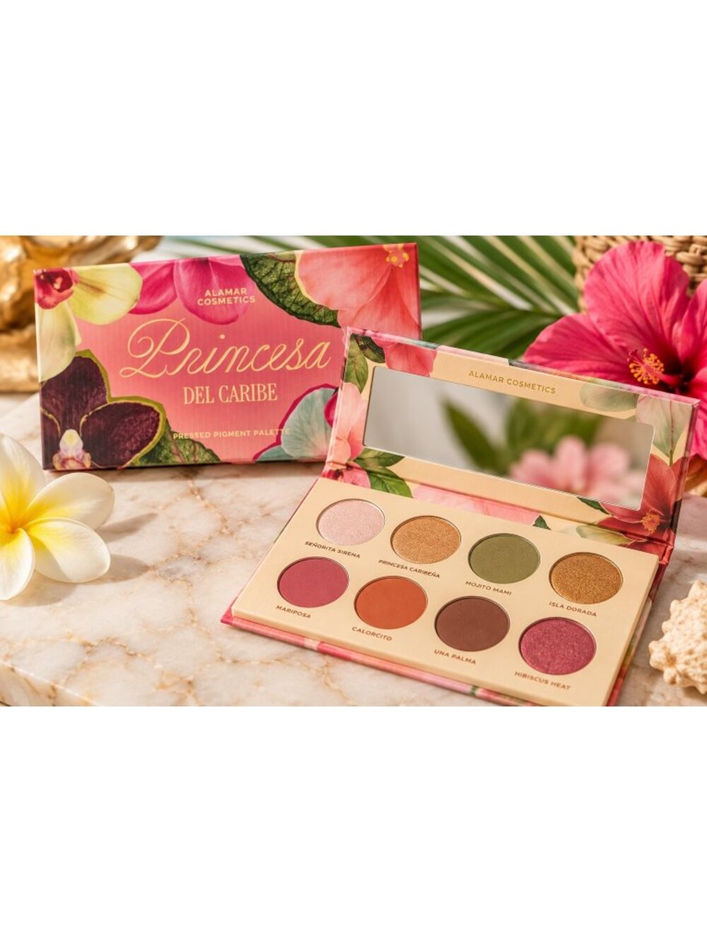 Alamar Cosmetics Princesa del Caribe Pressed Pigment Eyeshadow Palette 8 Shades